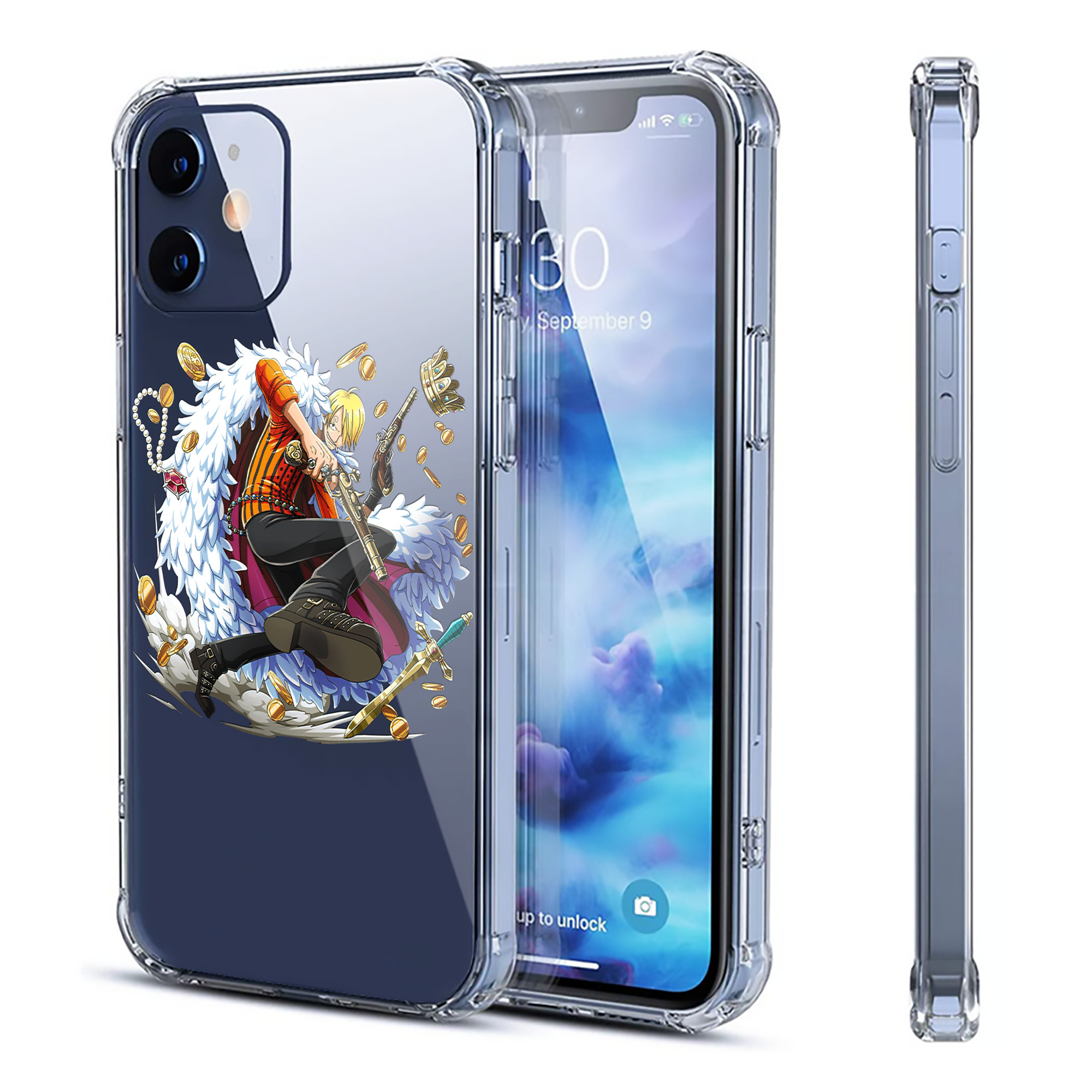 （画像用） ワンピース サンジ ONE PIECE Sanji 【iPhone 12シリーズ対応】透明スマホケース（クリアソフトケース）